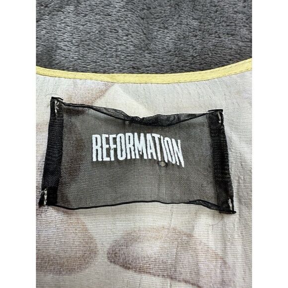 Reformation Floral Royce Wrap Maxi Dress Tuscany Yellow Size Large - Picture 10 of 12